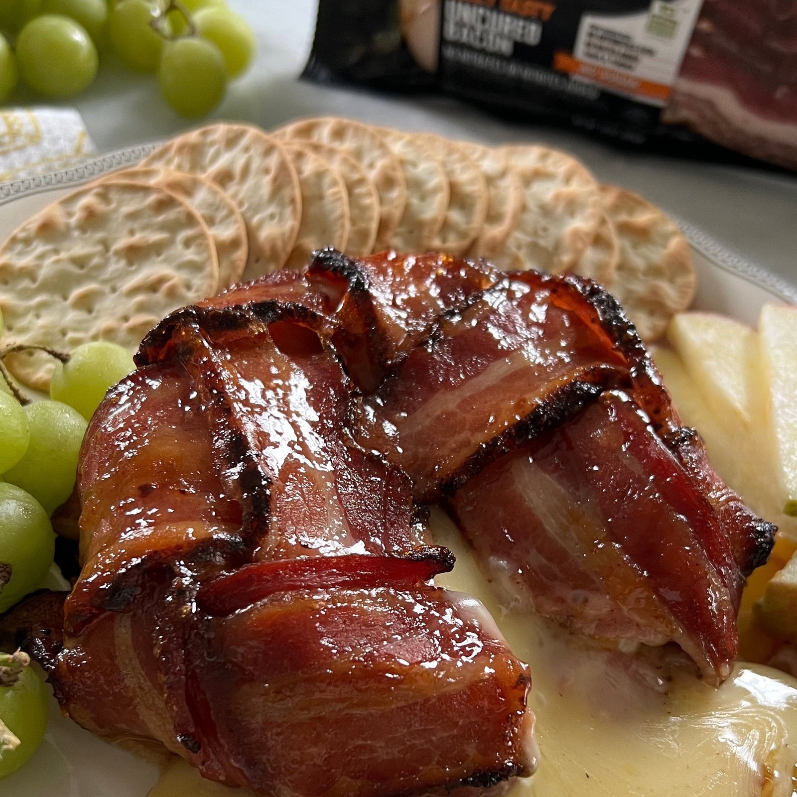 lattice tender belly bacon wrapped brie