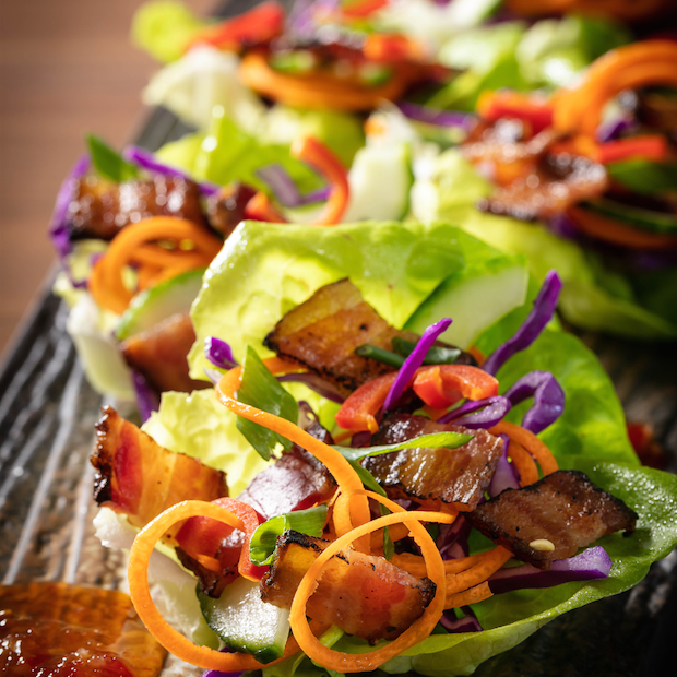 Thai Lettuce and Bacon Wrap Recipe