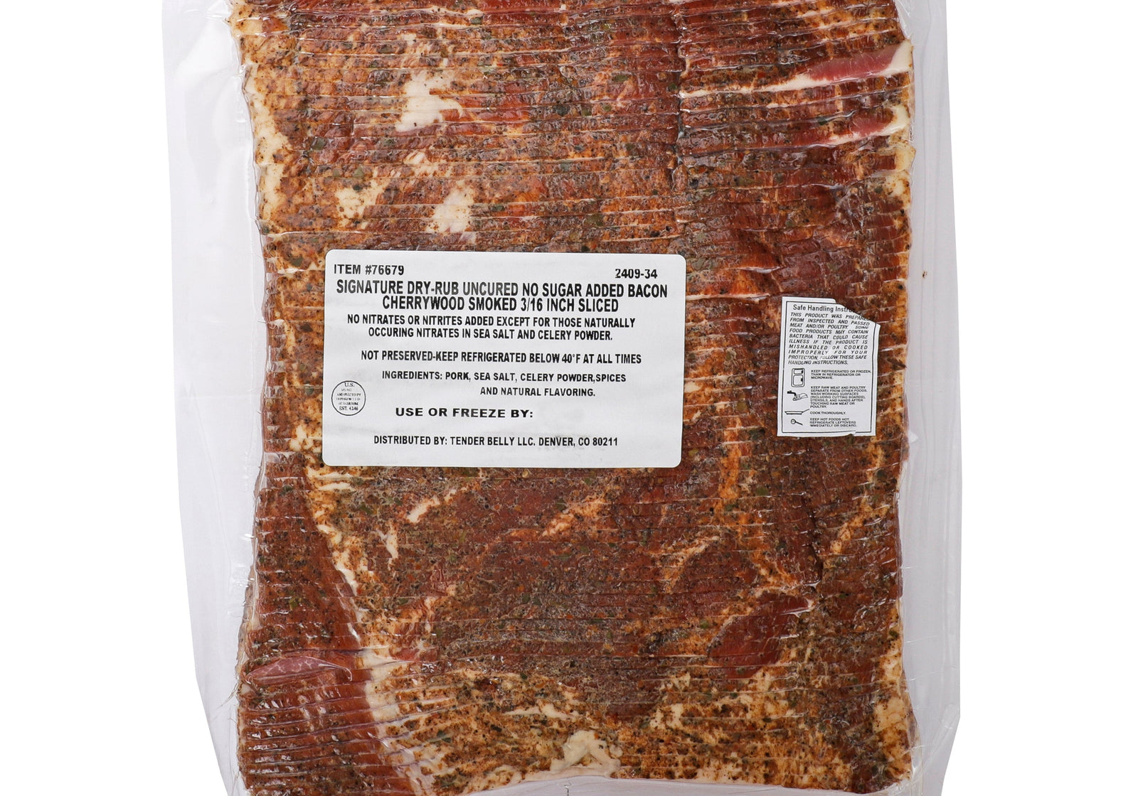 Signature No Sugar Dry Rub Cherrywood Smoked Uncured Bacon (10-12 Slices/lb)