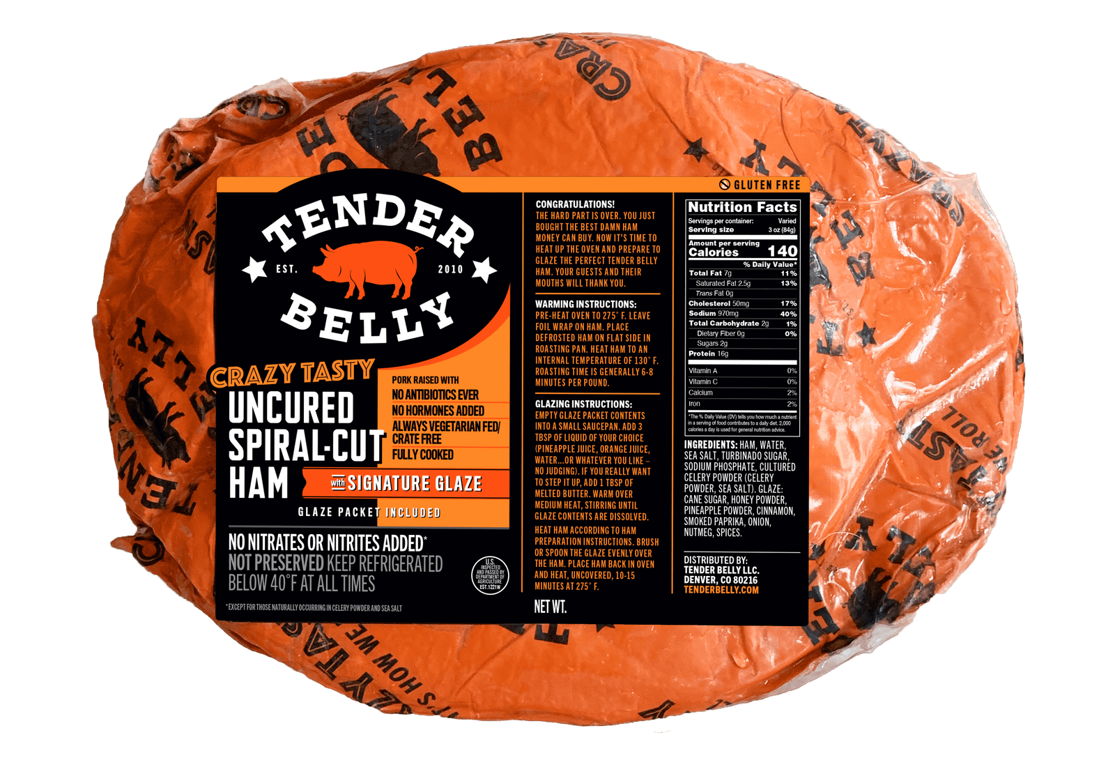 Signature Spiral Uncured Half Ham (w/Glaze pack)