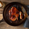Tender Belly Bacon Jam as a Glaze on Seared Pork Cutlets